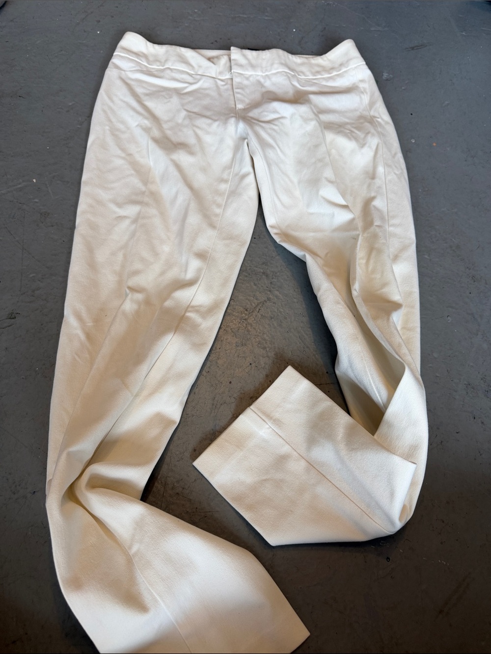 Cynthia Rowley Cream/White Straight-Leg Pants